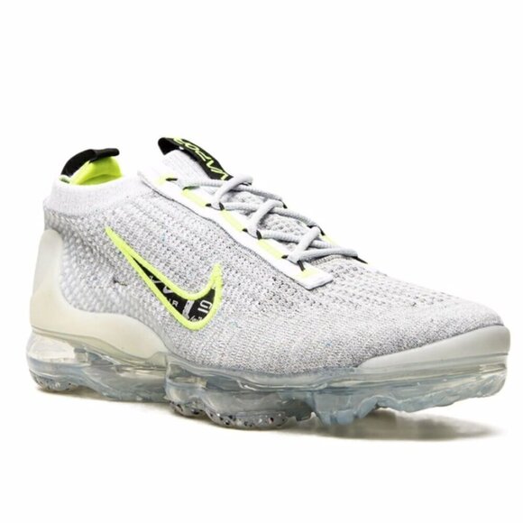 New Nike Air VaporMax 2021 FlyKnit - Sustainable Wolf Grey Volt Sneakers - Picture 1 of 9
